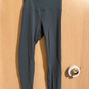 lululemon athletica Dark Green/Teal Leggings HEMMED. My inseam is about 22”
